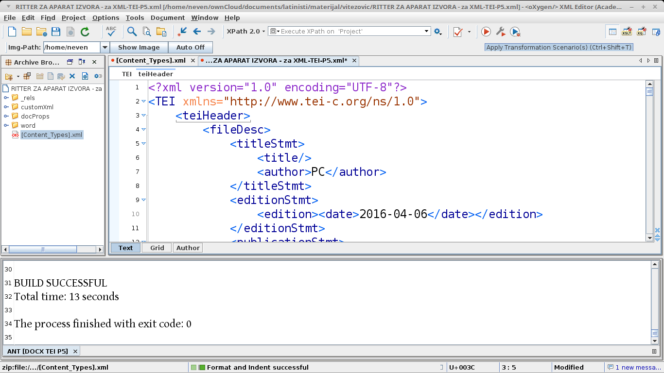 Format and indent