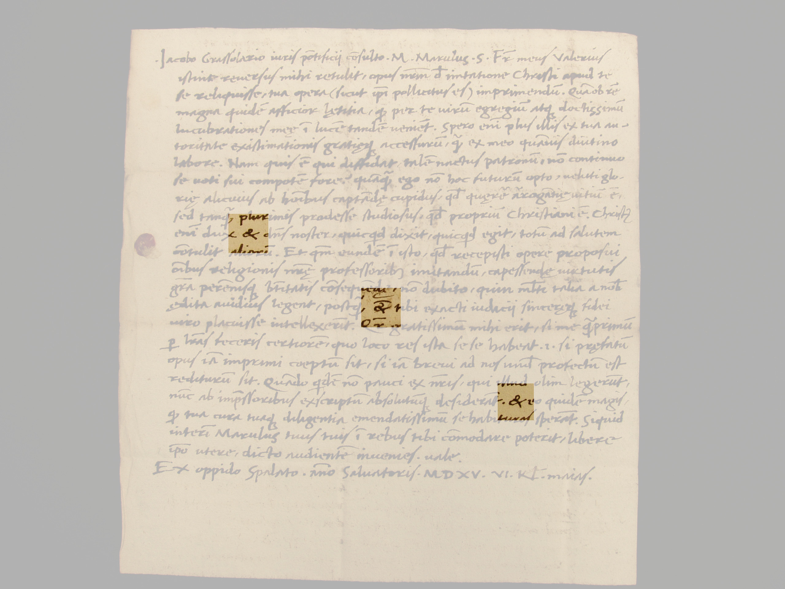Pismo Grasolariju 1515